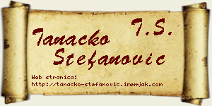 Tanacko Stefanović vizit kartica